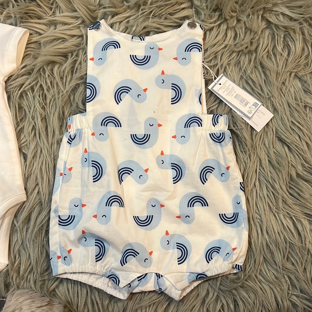 Jacadi Paris 3 months romper and matching undershirt